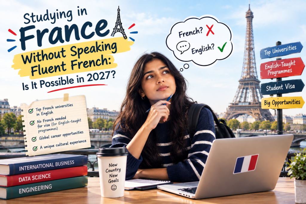International student considering studying in France without speaking fluent French